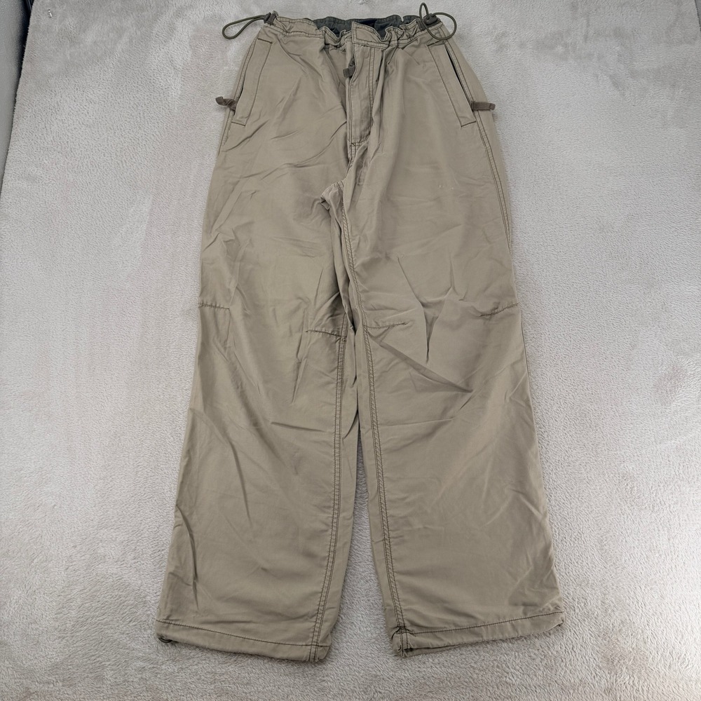 Gap Mens Cargo Pants Medium Khaki Preowned Drawstring Waist Hiking Outdoor